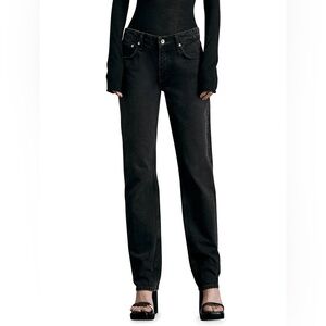 Rag & Bone Piper mid-rise straight jeans in black wash, 27